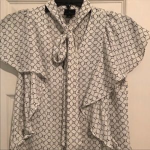 Black and White Blouse
